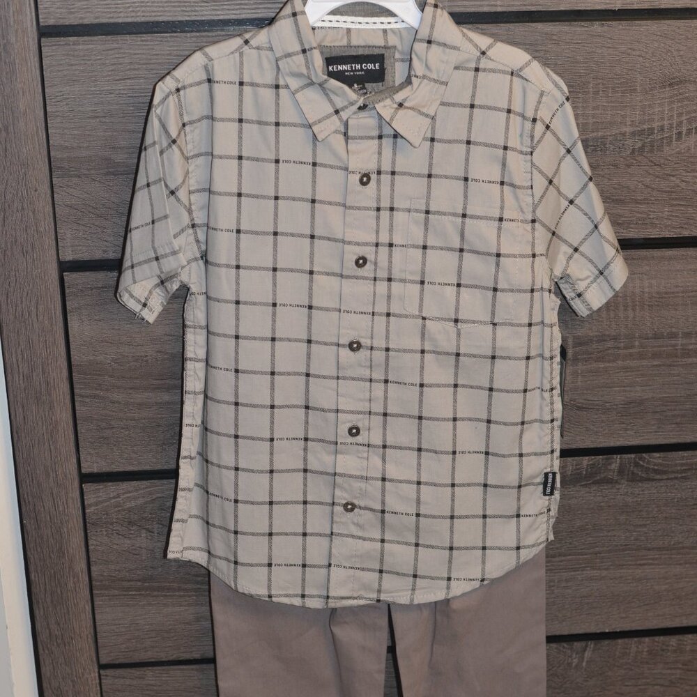 Plaid Shortsleeve Shirt & Pants Set NWT Size 6